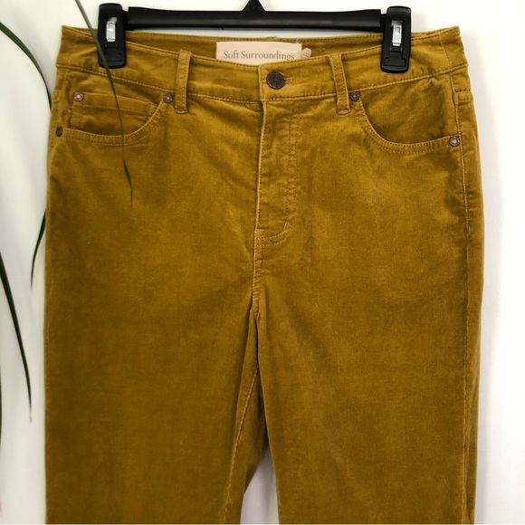 SOFT SURROUNDINGS Women’s Corduroy Mustard Skinny High Waisted Size 6 - Picture 4 of 14